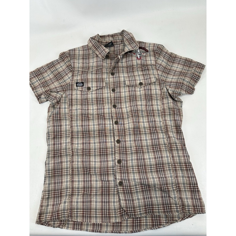 King‎ Kerosin Workwear Shirt Plaid Men's S Speed Freak Rockabilly Button Up